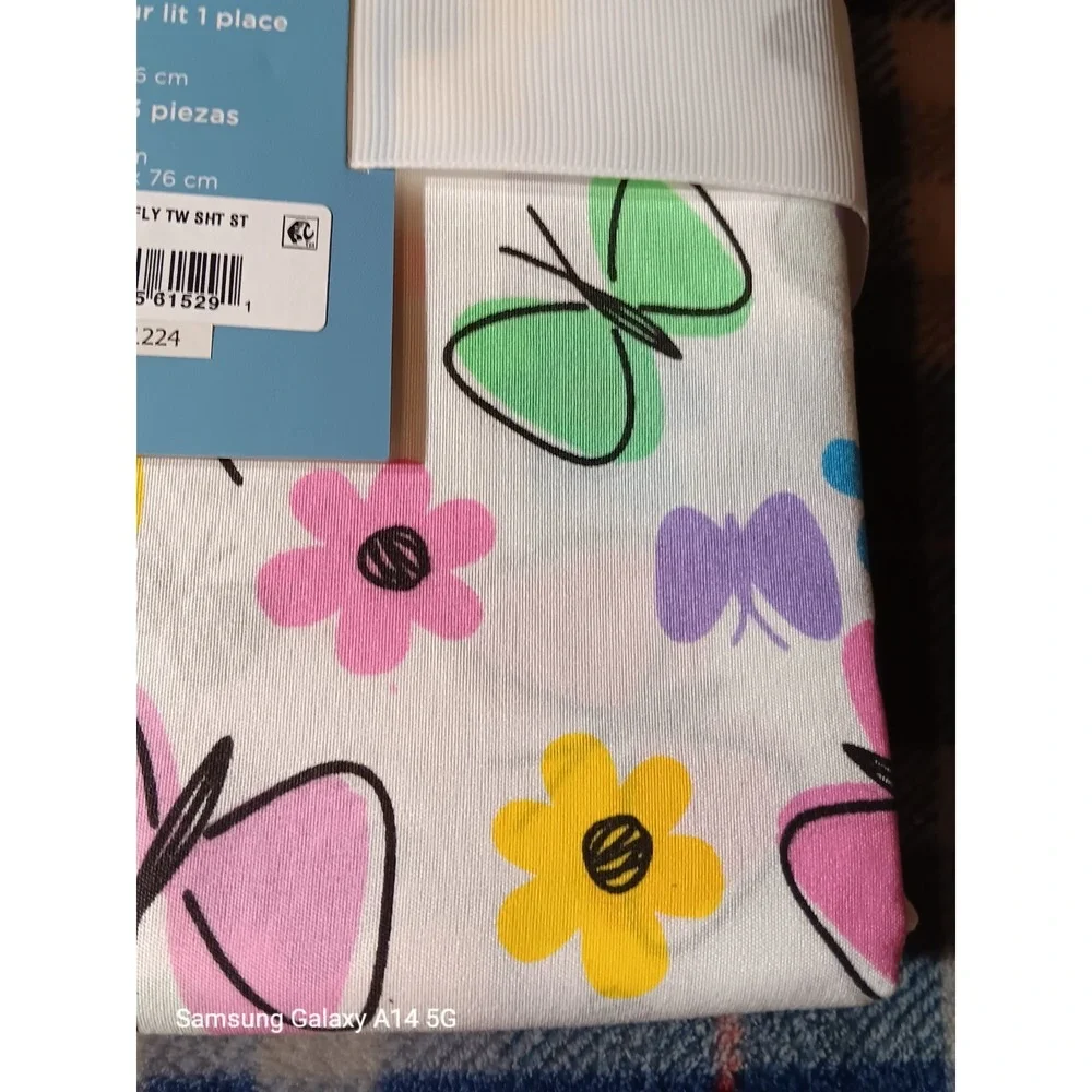 DREAM FACTORY Twin Sheet Set Sweet Butterfly Floral Ultra Soft Microfiber NEW